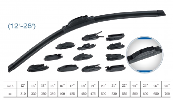 Front silicone frameless wiper blade 